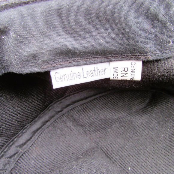 Black leather news boy hat O/S main image 7